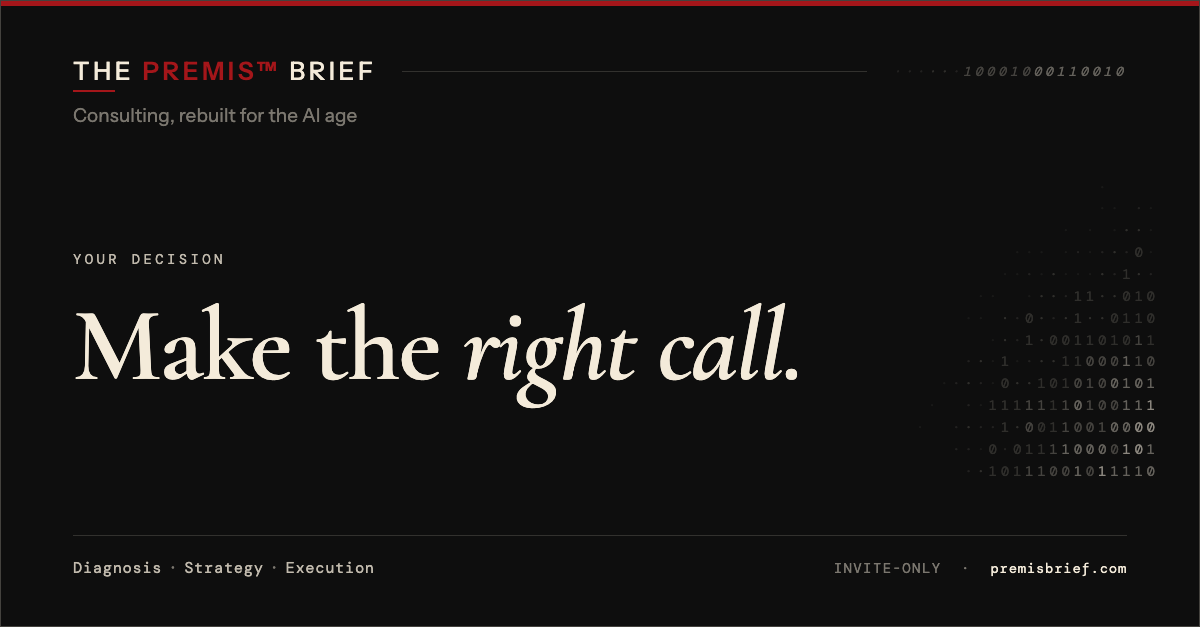 The card that appears on LinkedIn — “Make the right call.”, The Premis™ Brief